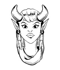 elf woman face drawing