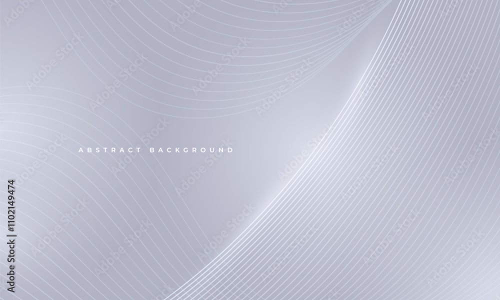 Poster soft grey abstract background with silver flowing wavy lines. light gray elegant modern vector illus