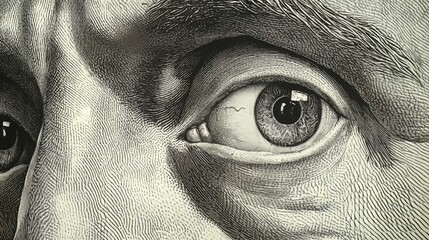 Detailed Close Up Of A Human Eye And Face