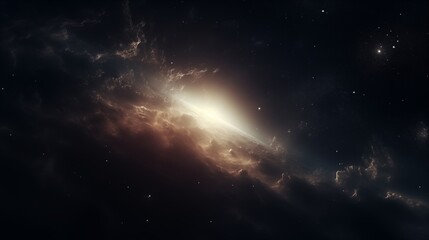 A vast cosmic nebula backlighting space on the right,generative ai illustration