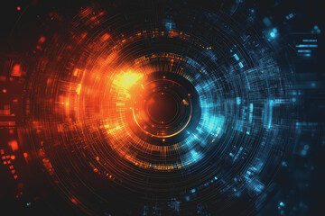 Obraz premium Technology abstract background in color space with high resolution, representing digital innovation.