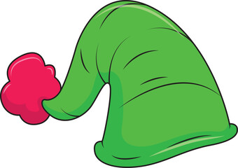 Santa hat vector illustration. Christmas Santa Claus hats. Vector hats for winter holiday decoration. 
