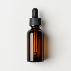Amber Glass Dropper Bottle with Label and Detailed Design
