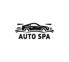 Obraz premium car spa logo design vector silhouette illustration 