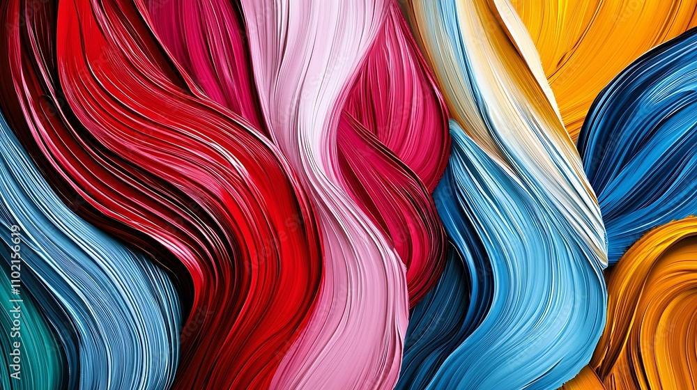 Fototapete artistic expression through colorful waves and swirls in contemporary abstract painting : generative