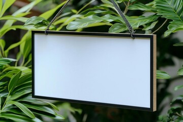 Business sign hung outside a restaurant or shop, in the style of empty space in the small town