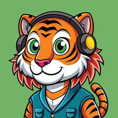 Naklejka premium tiger silhouette vector illustration 
