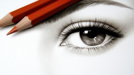 drawing of a woman's eye