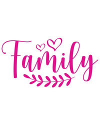 Family typography clip art design on plain white transparent isolated background for card, shirt, hoodie, sweatshirt, apparel, tag, mug, icon, poster or badge