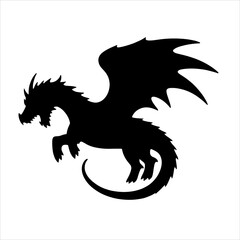 Flying Dragon Silhouette - Majestic Fantasy Creature
