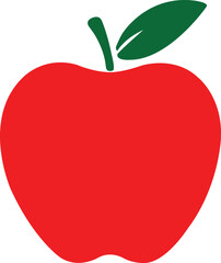 Apple clip art design on plain white transparent isolated background for card, shirt, hoodie, sweatshirt, apparel, card, tag, mug, icon, poster or badge