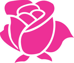 Rose flower clip art design on plain white transparent isolated background for card, shirt, hoodie, sweatshirt, apparel, card, tag, mug, icon, poster or badge