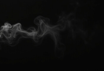 Ethereal white smoke swirls on transparent background.