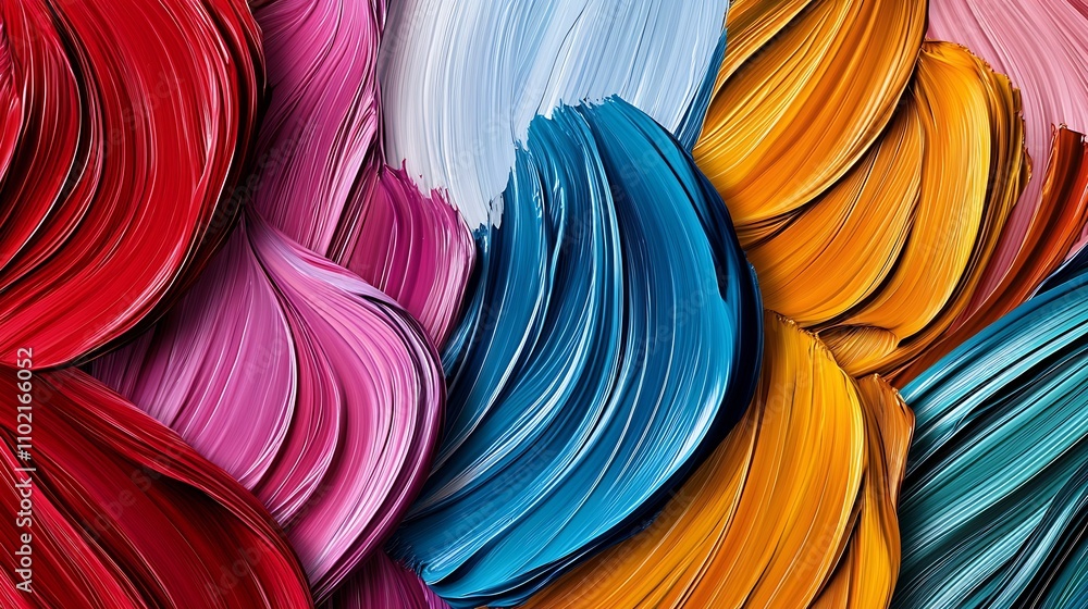 Poster Exciting Abstract Art with Multicolored Swirls in Dynamic and Engaging Design : Generative AI