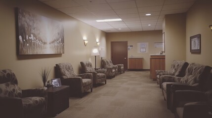 Elegant and Inviting Waiting Room in Neutral Tones