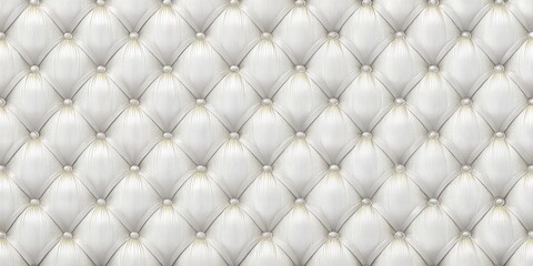 Fototapeta premium White Upholstery with Diamond Pattern and Buttons - Seamless Texture - Luxury Interior Design Concept
