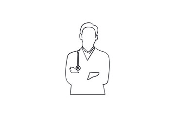 Thin line vector doctor icon.