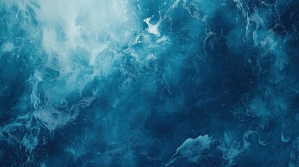 Dynamic ocean waves crash and swirl as sunlight filters through the water