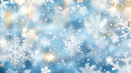 Snowflakes against blurred blue bokeh background, winter magic, festive sparkle, holiday season, frozen ice, snowy dance, wintertime wonder, snow crystal pattern, winter magic concept