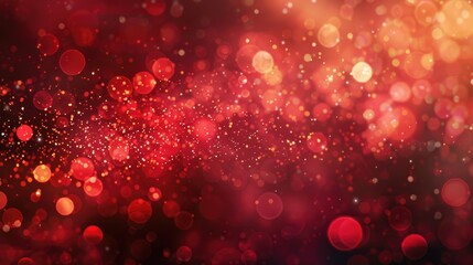 Shimmering red and gold bokeh lights, festive background for holiday celebration, abstract pattern concept