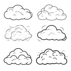 Cloud line art vector illustration, outline design