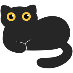 Cute cartoon black cat.
