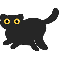 Cute cartoon black cat.