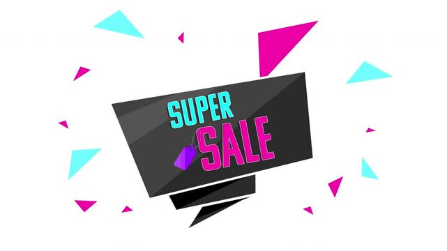 Animated Advertisement Banner Empty Template. Big sale concept vector flat attractive banner. Add your own texts Super Sale Up to 50% off. Black Friday, New Year, Holidays and festive banner template