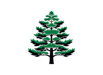 Pine Tree Illustration – Green Fir Tree Vector Art on White Background