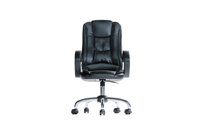 3d render of isolated swivel office executive chair on transparent background in png format.