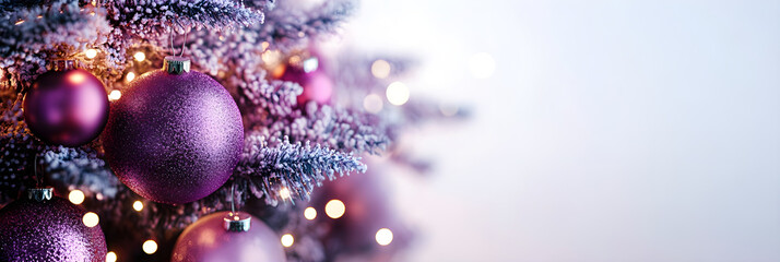 beautiful purple Christmas tree adorned with sparkling ornaments and lights