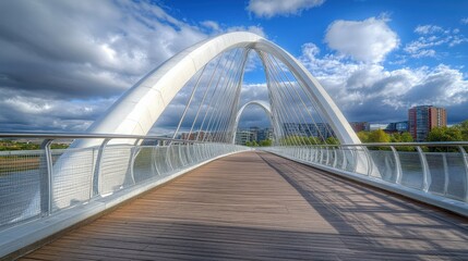 Obraz premium Glasgow: Clyde Arc Bridge - Architectural Marvel of Scotland's Round Curved Structures
