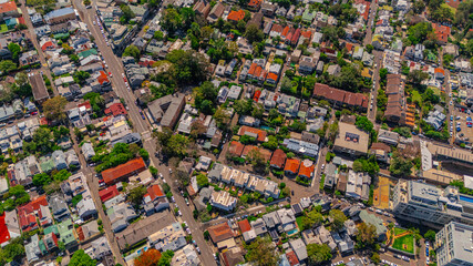 Aerial View of Sydney Harbour Balmain Darling harbour Sydney CBD cockle Bay Wharf North Sydney harbour bridge Lavender Bay Milsons Point Manly on a warm summer day blue skies 