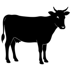 silhouette of a cow