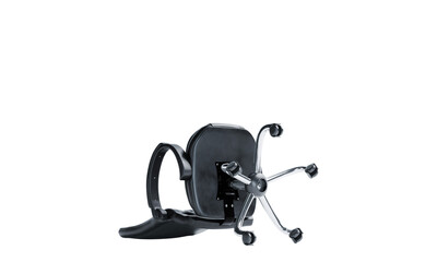 3d render of isolated swivel office executive chair on transparent background in png format.