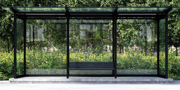 Bus stop billboard or outdoor abri advertising mockup