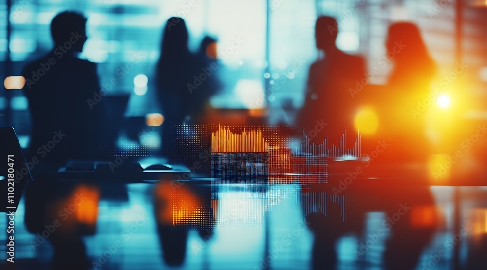 Aufkleber professional business discussion with digital analytics : generative ai