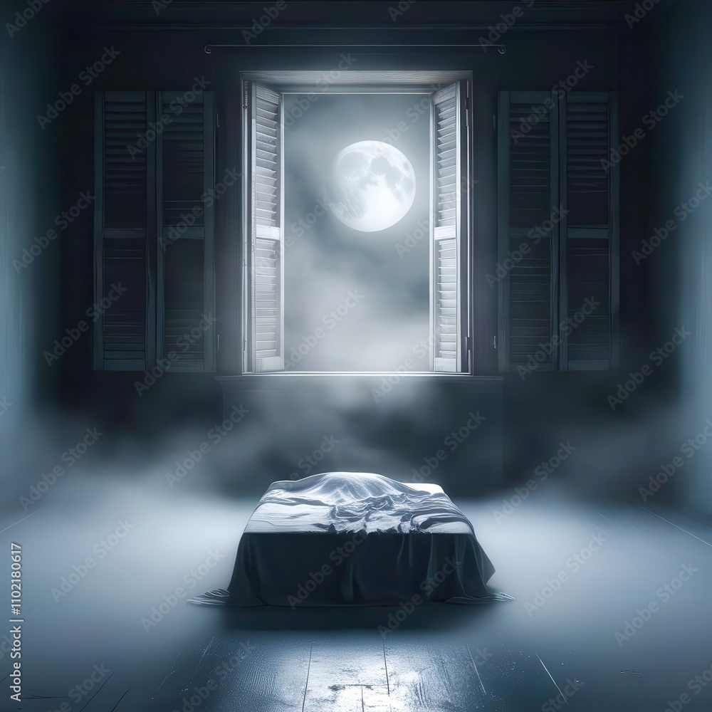 Poster Bed with a blanket on it is in a room with a window