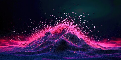 Mountain with pink and purple colors