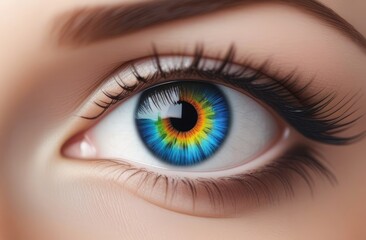 Fototapeta premium Macro illustration of eyes with colored iris