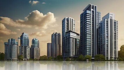 Fototapeta premium modern city skyline