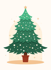 Vector Christmas tree in flat design