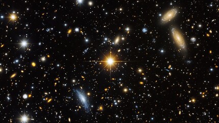 A lone star glowing amidst a void, with distant galaxies barely visible in the background.