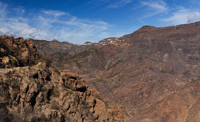 Gran Canaria, landscape of the central part of the island, Las Cumbres, ie The Summits, 
Caldera de Tejeda in geographical center of the island