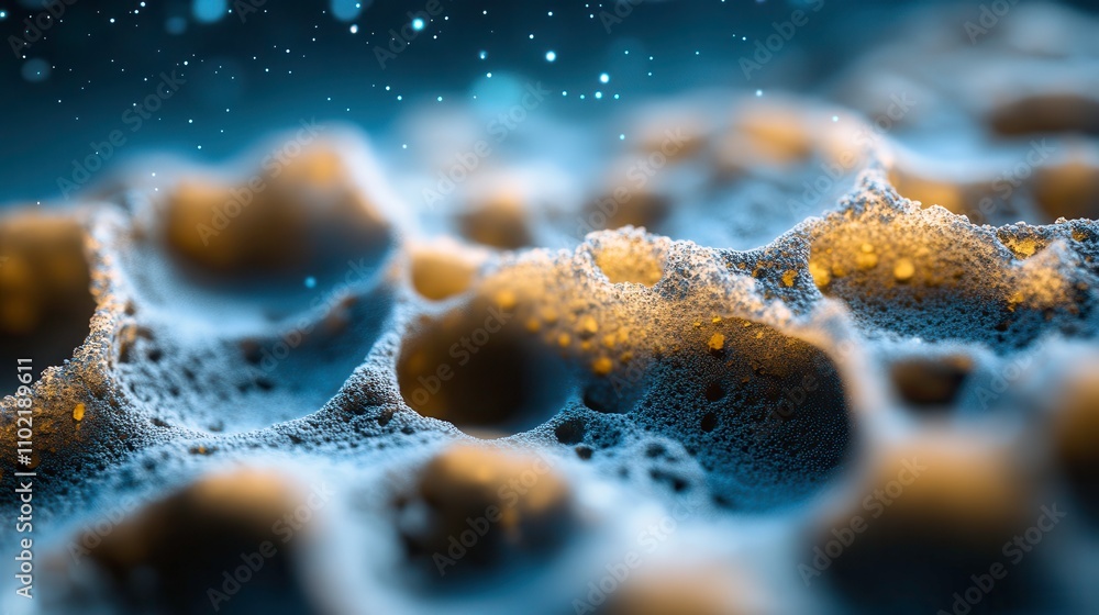 Canvas Prints close-up of cratered asteroid with soft starlight