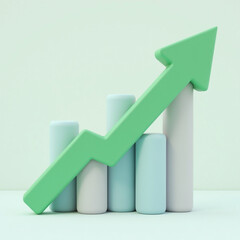 business graph with arrow