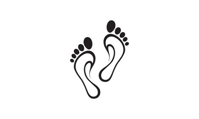 Human Footprints outline, foot outline drawing, footsteps, vector illustration 