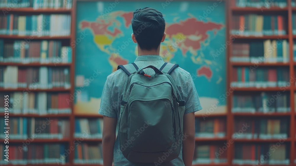 Poster exploring the world from the library