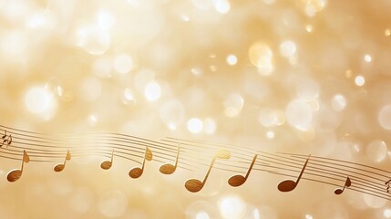 Melodic harmony in a golden glow, celebrating the beauty of music with a touch of vintage elegance