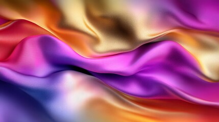 Obraz premium glamour pink silk wave with sprinkled gold dust on dark background